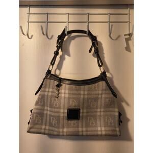 Vintage Dooney & Bourke Canvas Hobo Handbag